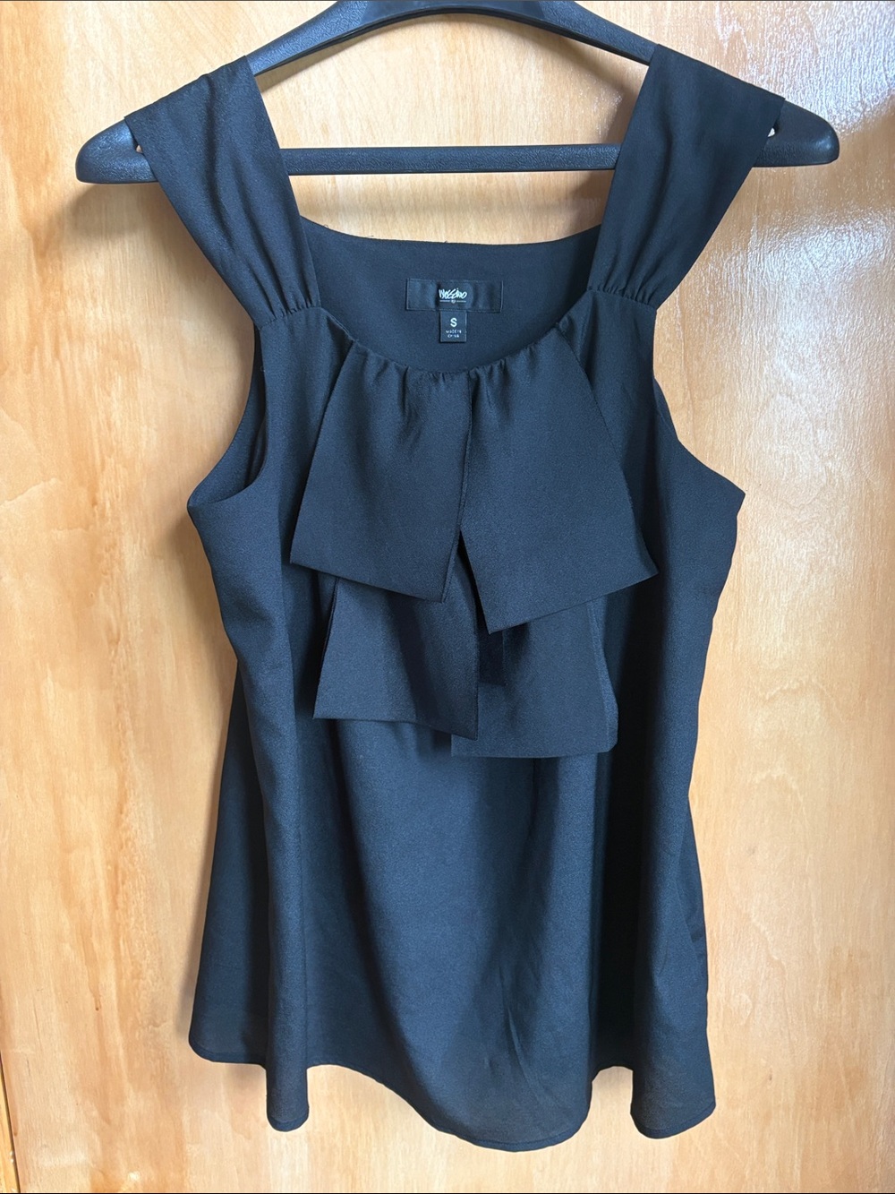 Merona Black Ruffle Front Sleeveless Camisole